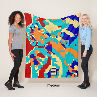 Chic boho abstrakte Vektor farbige Monogramm Sherp Fleecedecke