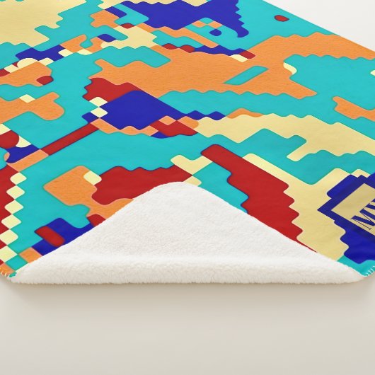 Chic boho abstrakte Vektor farbige Monogramm Sherpadecke (3/4)