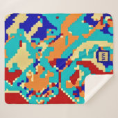 Chic boho abstrakte Vektor farbige Monogramm Sherpadecke (Vorderseite (Horizontal))