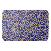 Chic Boho Anemone Dark Blue Pattern Badematte (Vorderseite)