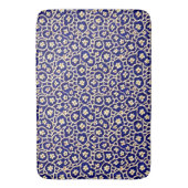 Chic Boho Anemone Dark Blue Pattern Badematte (Vorderseite Vertikal)