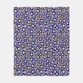 Chic Boho Anemone Dark Blue Pattern Fleecedecke (Vorderseite)