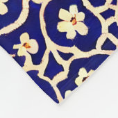 Chic Boho Anemone Dark Blue Pattern Fleecedecke (Ecke)