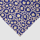 Chic Boho Anemone Dark Blue Pattern Seidenpapier (Ausschnitt)