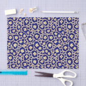 Chic Boho Anemone Dark Blue Pattern Seidenpapier (Handwerk)