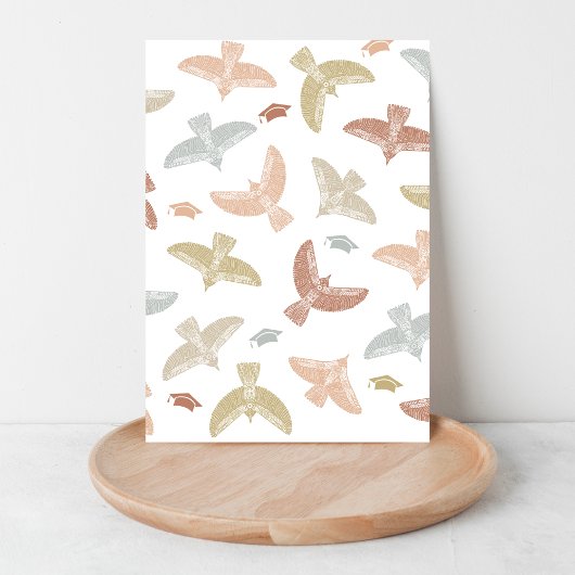 Chic Boho Birds | Abschluss Dankeschön Karte