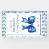 Chic Boho Blue Wildflower Boy floral Baby Shower Banner (Horizontal)