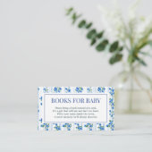 Chic Boho Blue Wildflower Boy floral Baby Shower  Begleitkarte (Stehend Vorderseite)