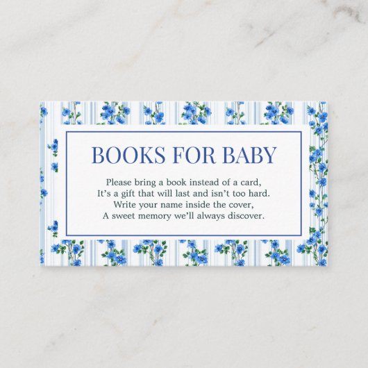 Chic Boho Blue Wildflower Boy floral Baby Shower  Begleitkarte (Vorderseite)