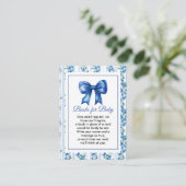 Chic Boho Blue Wildflower Boy floral Baby Shower  Begleitkarte (Stehend Vorderseite)