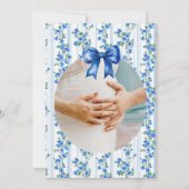 Chic Boho Blue Wildflower Boy floral Baby Shower Einladung (Rückseite)