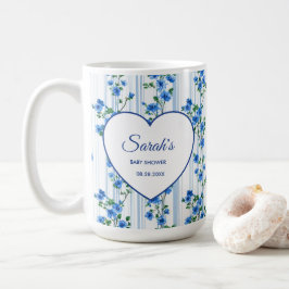 Chic Boho Blue Wildflower Boy floral Baby Shower  Kaffeetasse