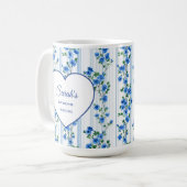 Chic Boho Blue Wildflower Boy floral Baby Shower  Kaffeetasse (Vorderseite Links)