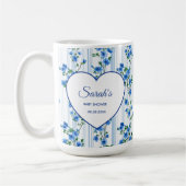 Chic Boho Blue Wildflower Boy floral Baby Shower  Kaffeetasse (Links)