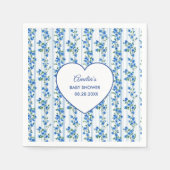 Chic Boho Blue Wildflower Boy floral Baby Shower  Serviette (Vorderseite)