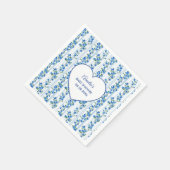 Chic Boho Blue Wildflower Boy floral Baby Shower  Serviette (Ecke)