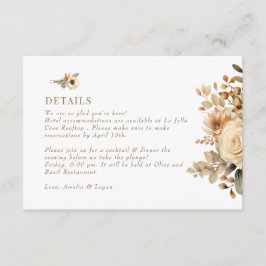 Chic Boho Blume | Herbst-Blume | Angaben zur Hochz Begleitkarte