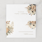 Chic Boho Blume | Herbst-Blume Hochzeit Platzkarte (Außenseite Aufgefaltet)