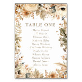 Chic Boho Blume | Herbst-Blume Hochzeit Tischnummer (Rückseite)