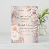 Chic Boho Blume Quinceañera Einladung (Stehend Vorderseite)