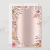 Chic Boho Blume Rose Gold 100. Geburtstag Einladung (Rückseite)