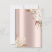 Chic Boho Blume Rose Gold Probe Abendessen Einladung (Rückseite)