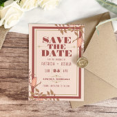Chic Boho Blush Beige Wedding Save the Date