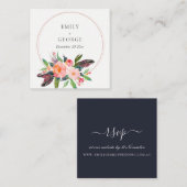 CHIC BOHO BLUSH FLORAL WREATH WEDSITE UAWG QUADRATISCHE VISITENKARTE (Vorne/Hinten)