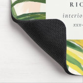 Chic Boho Blush Green Tropical Palm Blätter Strand Mousepad (Ecke)