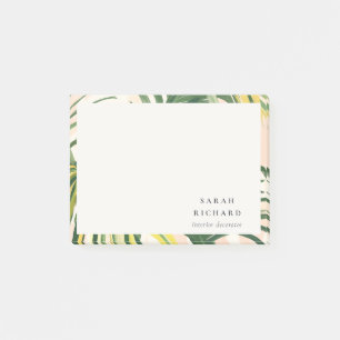 Chic Boho Blush Green Tropical Palm Blätter Strand Post-it Klebezettel