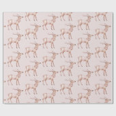 Chic Boho Blush Pink Deer Geschenkpapier (Flach)