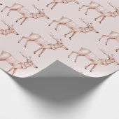 Chic Boho Blush Pink Deer Geschenkpapier (Ecke)