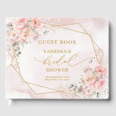 Chic Boho Blush Pink Gold Glitzer Brautparty Gästebuch (Vorderseite)