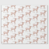 Chic Boho Blush Pink White Deer Geschenkpapier (Flach)