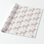 Chic Boho Blush Pink White Deer Geschenkpapier (Ungerollt)