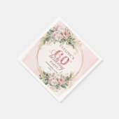 Chic Boho Blush Rosa Grün 60. Geburtstag Serviette (Ecke)