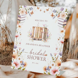 Chic Boho Book Theme Brautparty Willkommen Sockelschild