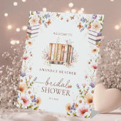 Chic Boho Book Theme Brautparty Willkommen Sockelschild