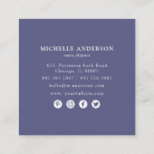 Chic Boho Botanische Wildblumen Femanine Quadratische Visitenkarte (Rückseite)