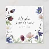 Chic Boho Botanische Wildblumen Femanine Quadratische Visitenkarte (Vorderseite)