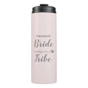 Chic Boho Braut Tribe auf Rosa Personalisiert Thermosbecher