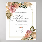 Chic Boho Brautparty Advisenkartenzeichen Poster (Vorne)