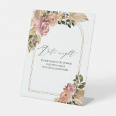 Chic Boho Brautparty Date Night Jar Sign Sockelschild (Vorderseite)