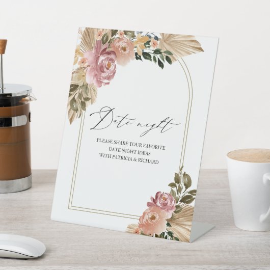 Chic Boho Brautparty Date Night Jar Sign Sockelschild (In SItu)