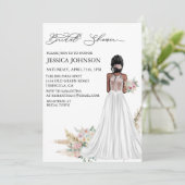 Chic Boho Brautparty Wedding Dress Einladung (Stehend Vorderseite)