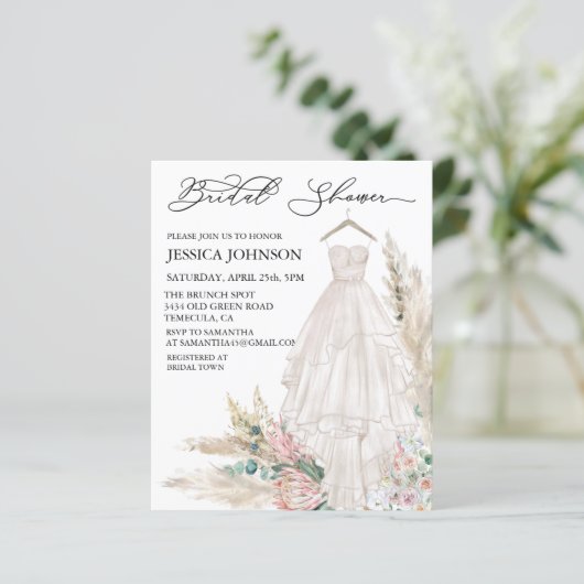 Chic Boho Brautparty Wedding Dress Watercolor (Stehend Vorderseite)