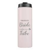 Chic Boho Bride Stamm auf rosa Personalisiert Thermosbecher (Vorderseite)