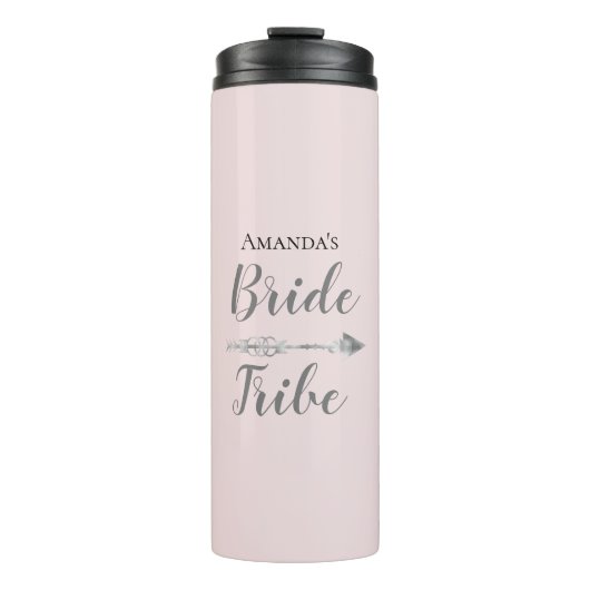 Chic Boho Bride Stamm auf rosa Personalisiert Thermosbecher (Vorderseite)