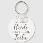 Chic Boho Bride Stamm Glittery Personalisiert Schlüsselanhänger (Vorderseite)
