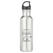 Chic Boho Bride Tribe Personalisiert Edelstahlflasche (Vorderseite)